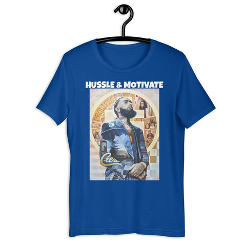 Off-faith Men Nipsey Hussle Hustle & Motivate Graphic Designer T-shirt